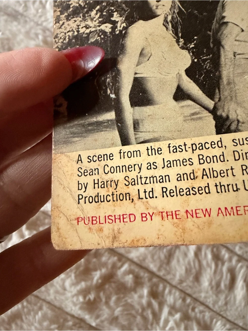 Vintage James Bond 007 Movie Card with Sean Connery Promotional Still